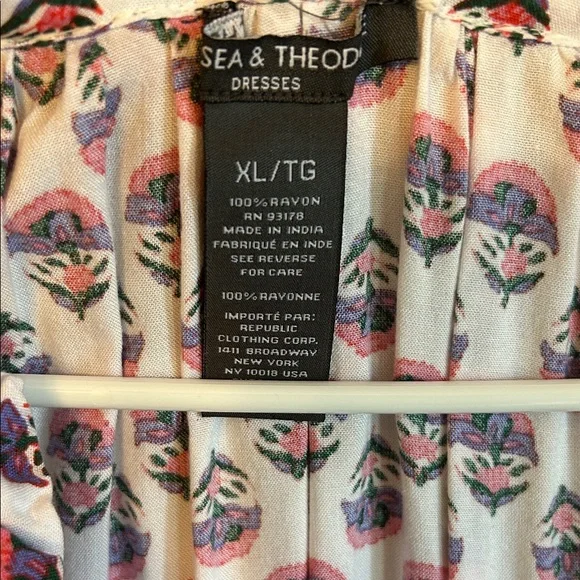 Chelsea & Theodore Pink and White Floral Tiered Boho Maxi Dress XL - Picture 4 of 4